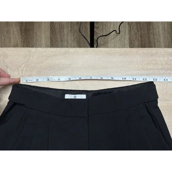 Aritzia Babaton Represent Pant in Black Size 2 Wide Leg Pleated Wool Trousers